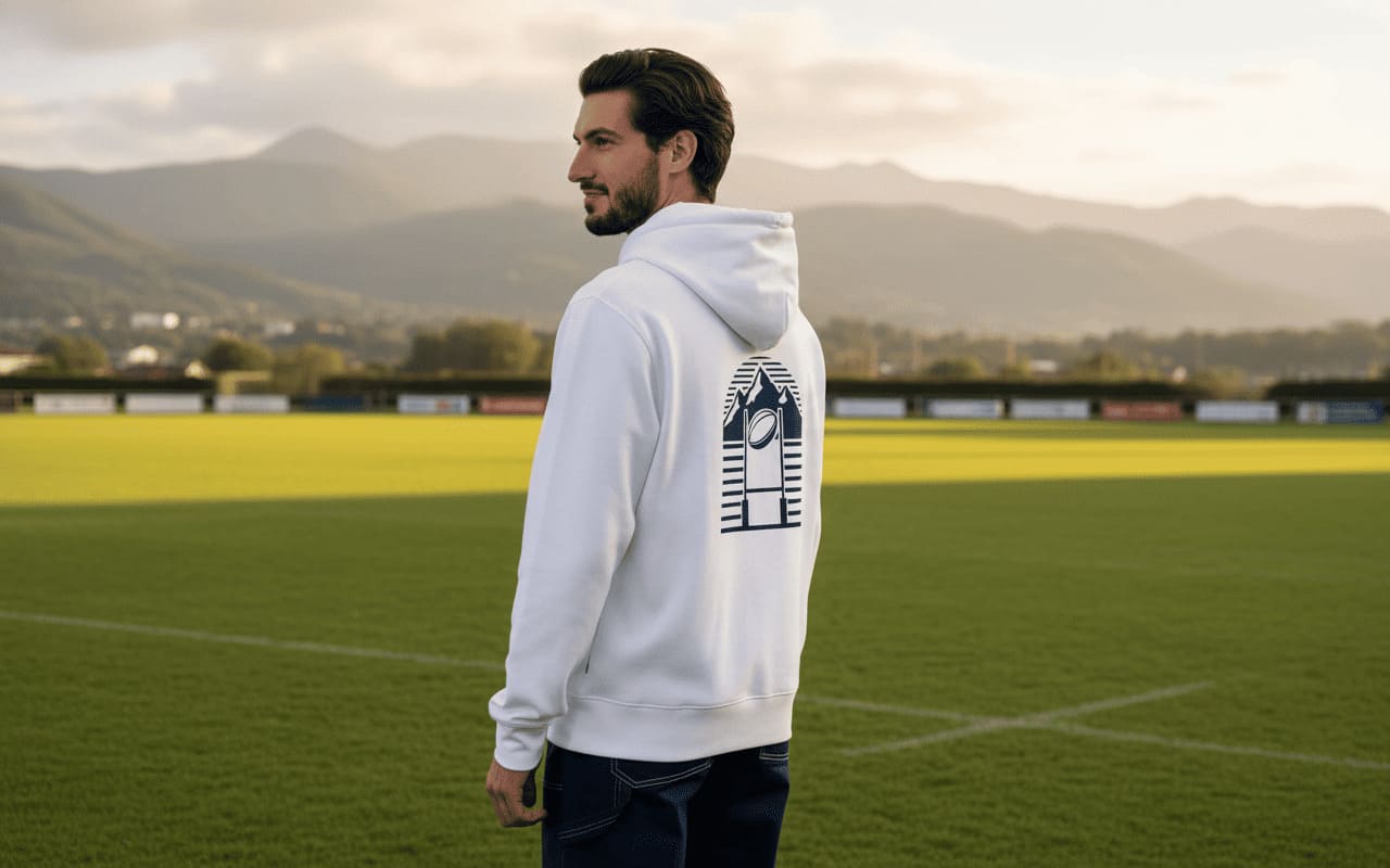 Sweat à capuche blanc - vue 3 quart droit