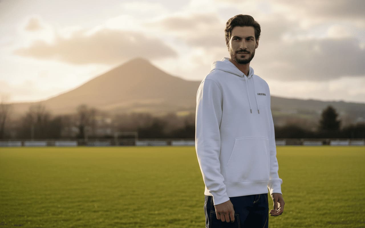 Sweat à capuche blanc - vue face